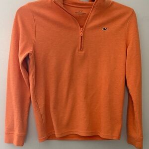 Vineyard Vines Orange Kids Quarter-Zip Sweatshirt